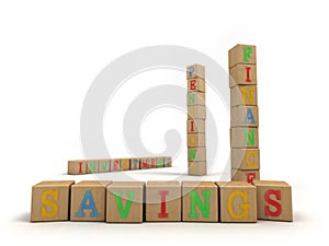 Savings concept - Child's play building blocks