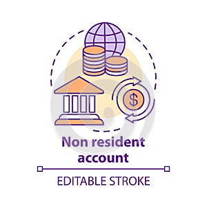 Savings concept icon. Non resident account idea thin line illustration. Banking plan, agreement for foreigners. Keeping