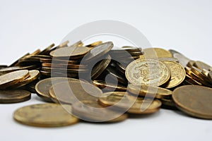 Savings in Golden Coins Piled Up.