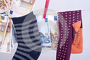 Savings hidden in a sock