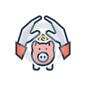 Color illustration icon for Savings, parsimony and fund photo