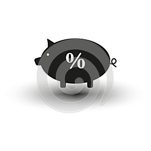 Savings interest rate, piggy bank, finance growth, secure investment. Vector illustration. EPS 10.