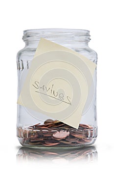 Savings labeled jar