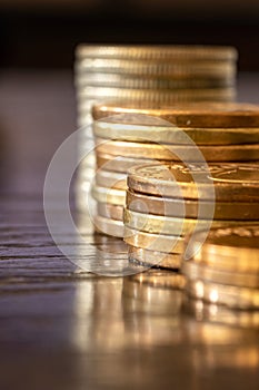 Savings money of coins concept for saving or investment for a house, retirement or education. Finance