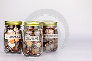 Savings Money Glass Jar Concept