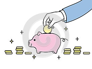 Savings and piggy bank illustration