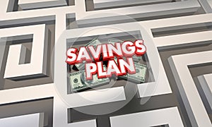 Savings Plan Maze Budget Grow Money Wealth