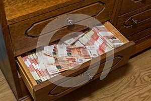 Savings in rubles in an old closet