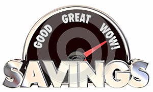 Savings Speedometer Money Saved Best Prices Offers
