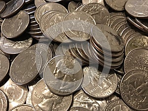 Savings, Washington Quarters, American Coins, Money, USA