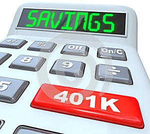 Savings Word Calculator 401K Button Retirement Future