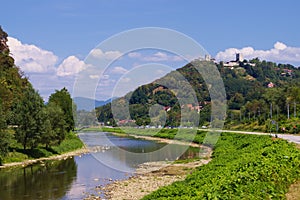 Savinja River And Celje Castle, Slovenia