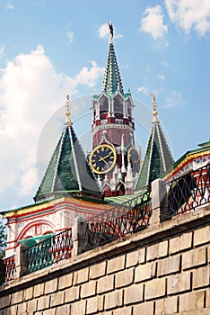 Saviors clock tower. Red Square, Moscow.
