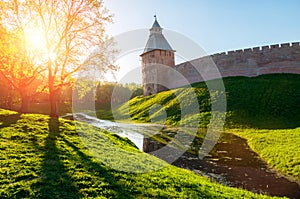 Saviour tower of Veliky Novgorod Kremlin, Russia