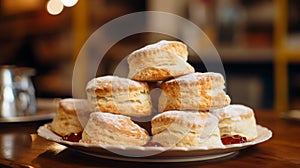 Savor the aroma of a stack of baked scones