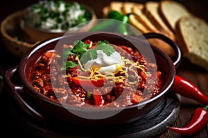 Savor the bold flavors with this picture of homemade chili