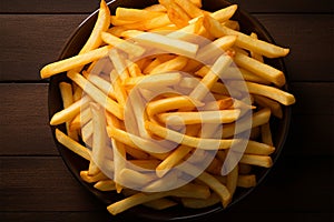 Savor the details a top down view of crispy French fries