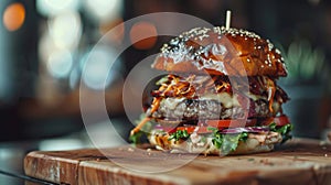 Savor the flavor indulge in a scrumptious burger, a delectable culinary delight to savor and enjoy photo