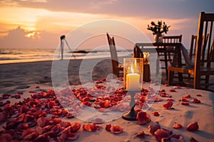 Savor love in a seaside paradise candles, flowers, sunsetƒ??romantic dinner perfection