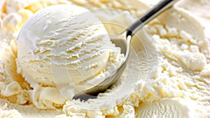 Savor the rich flavor and creamy texture of a classic vanilla ice cream scoop, a delightful treat photo
