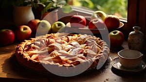 Savor a rustic apple pie the ideal morning indulgence