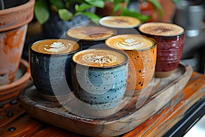 Savor Serenity: Artisan Coffees in Stylish Minimalist Mugs. Concept Coffee Culture, Minimalist