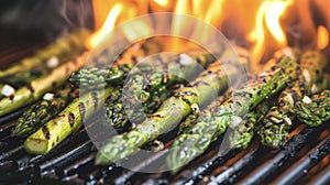 Savor the taste of spring with fireplace roasted asparagus. The heat of the flames brings out the natural sweetness of photo