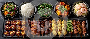 Savoring Filipino Delicacies: A Melody of Meats and Flavors. Concept Filipino cuisine, Traditional