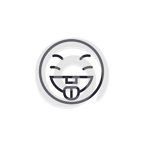 Savoring Food Emoji concept line editable vector, concept icon. Savoring Food Emoji concept linear emotion illustration