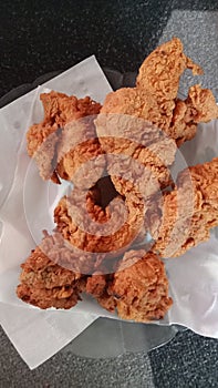 Savory and delicious crispy fried chicken. Homemade with a fairly easy process.