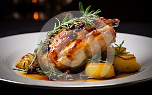 Savory Delight: Roasted Chicken Plated to Perfection