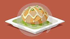 A savory falafel ball drizzled with tahini sauce bringing the tastes of the Middle East to the tray.. Vector photo