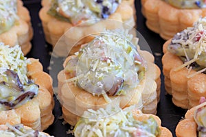 Savory filled pastry cases or vol-au-vents