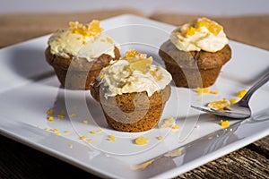 Savory ginger cupcakes with cream cheese frosting