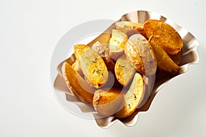 Savory roasted or oven-baked potato wedges