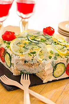 Savory Sandwich Cake (SmÃÂ¶rgÃÂ¥stÃÂ¥rta) photo