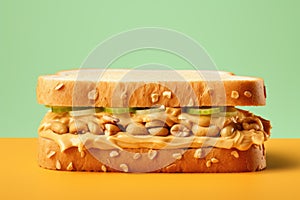 Savory Sandwich peanut butter background. Generate Ai