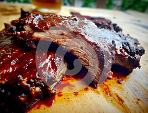 Savory Smoky Brisket. AI generative.