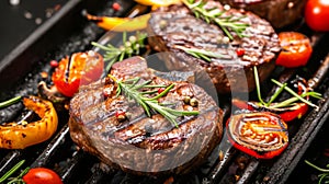 Savour the Grilled Goodness: BBQ Steak with Flavorful Vegetables for a Healthy Barbeque Dinner Ã¢â¬â1 photo