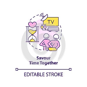 Savour time together concept icon photo