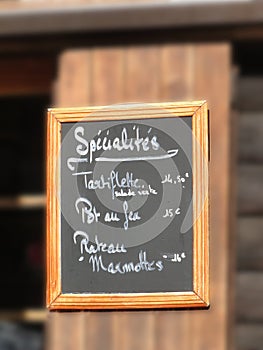 Savoyard specialties on the menu