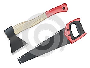 Saw and ax