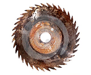 Saw blade circular rusted isolated sharp