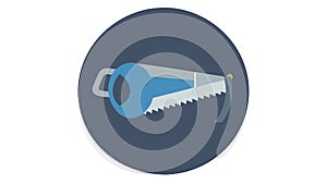 Saw Blade Hand Tool, Cutting Construction Icon, vector design Generative AI