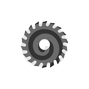 Saw blade icon in flat style. Circular machine vector illustration on white isolated background. Rotary disc business concept