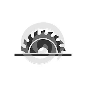 Saw blade icon in flat style. Circular machine vector illustration on white isolated background. Rotary disc business concept