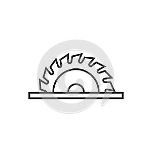 Saw blade icon in flat style. Circular machine vector illustration on white isolated background. Rotary disc business concept