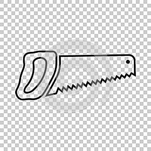 Saw blade icon in flat style. Working tools vector illustration on white isolated background. Hammer business concept