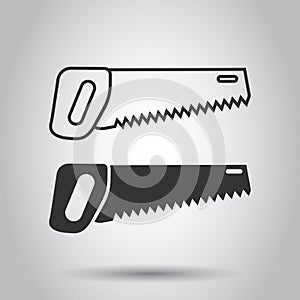 Saw blade icon in flat style. Working tools vector illustration on white isolated background. Hammer business concept