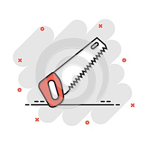 Saw blade icon in flat style. Working tools vector illustration on white isolated background. Hammer business concept